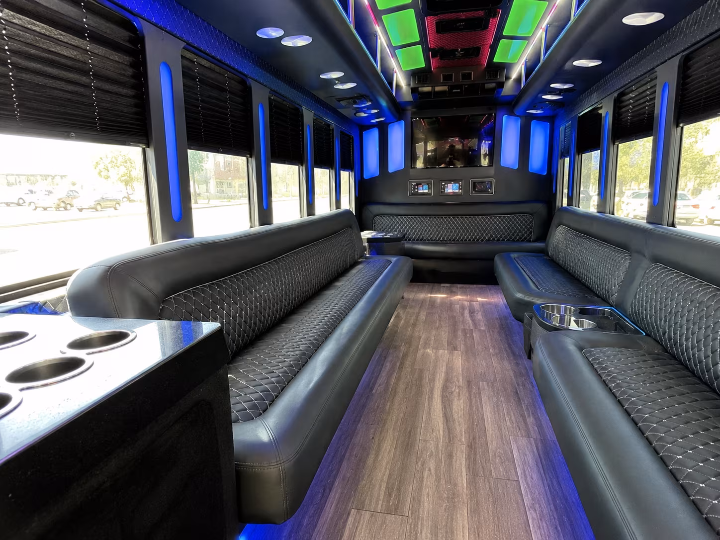 pittsburgh 15 passenger party bus inside