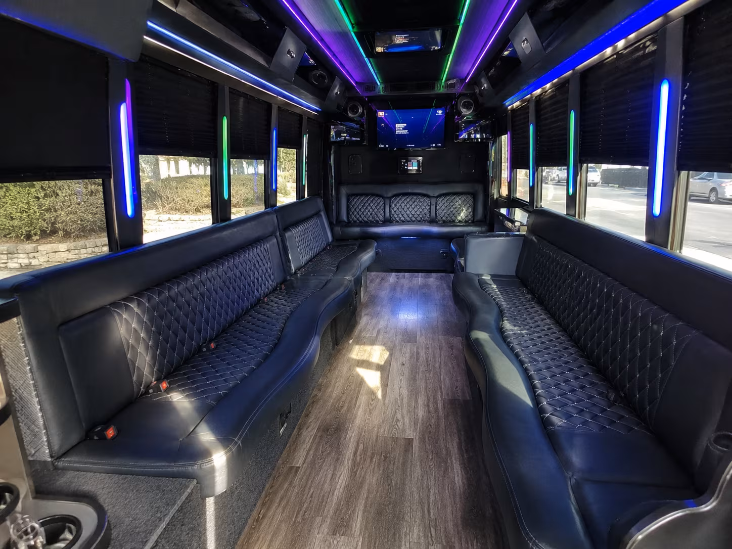 pittsburgh 15 passenger party bus interior