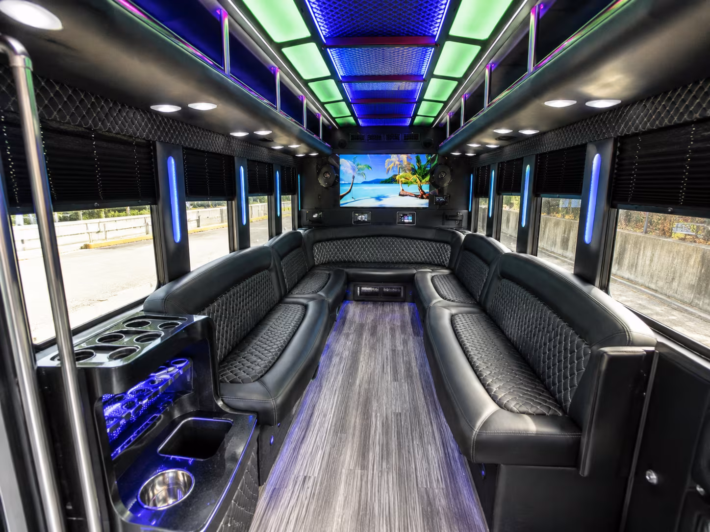 pittsburgh 18 passenger party bus inside