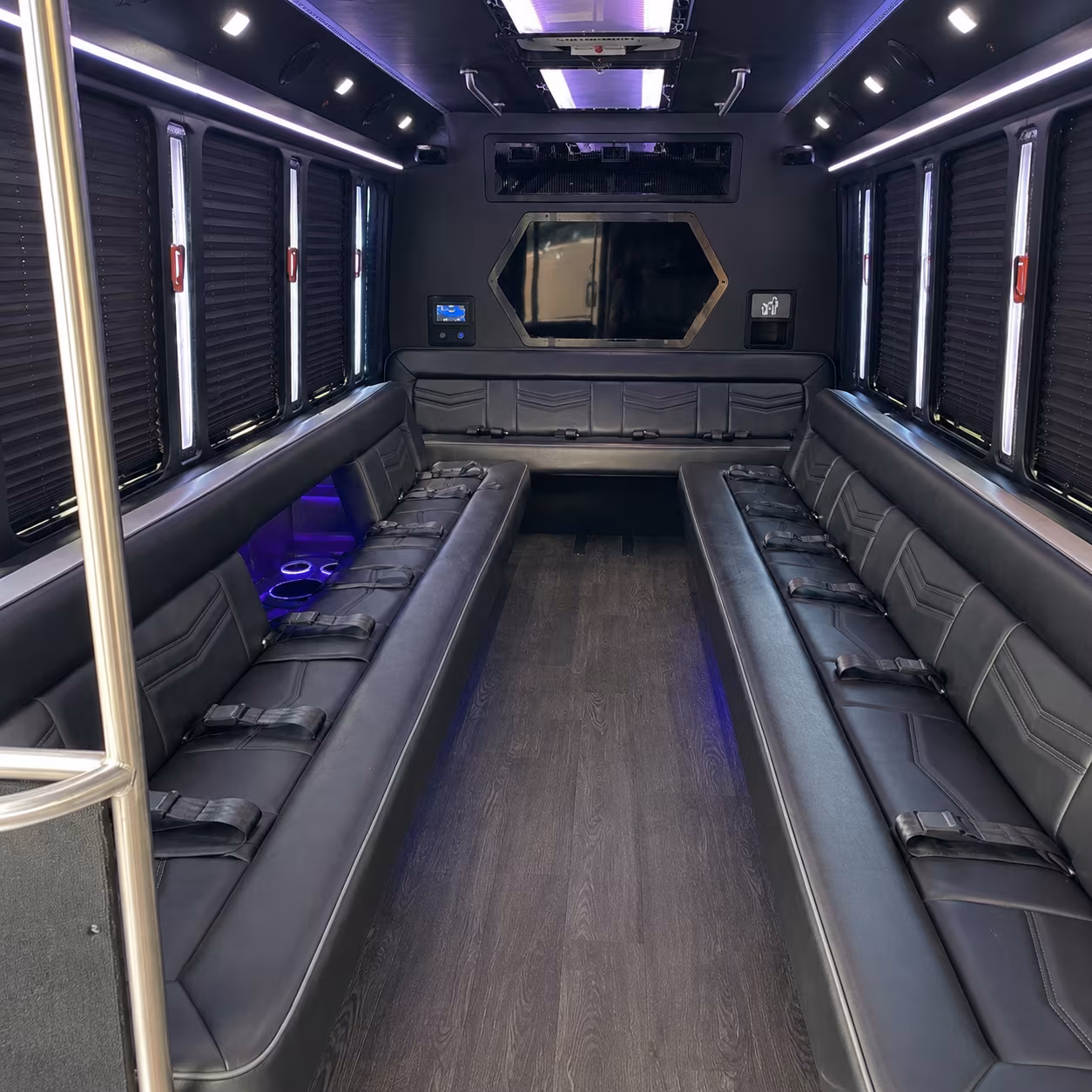 pittsburgh 18 passenger party bus interior