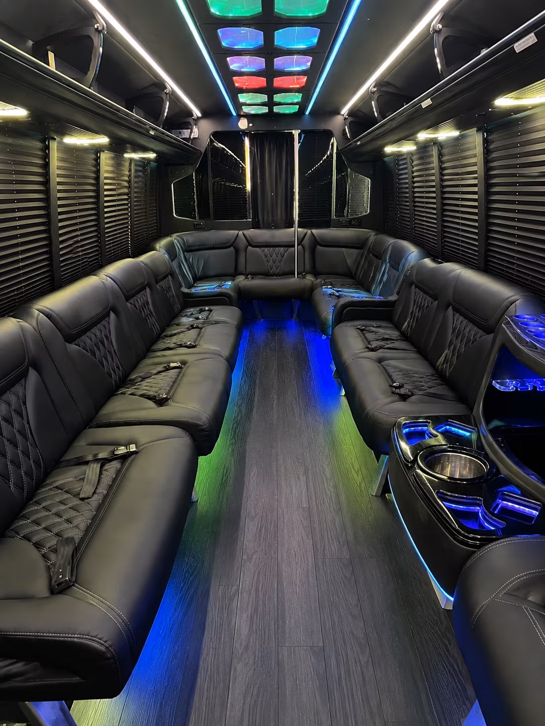 pittsburgh 20 passenger party bus interior
