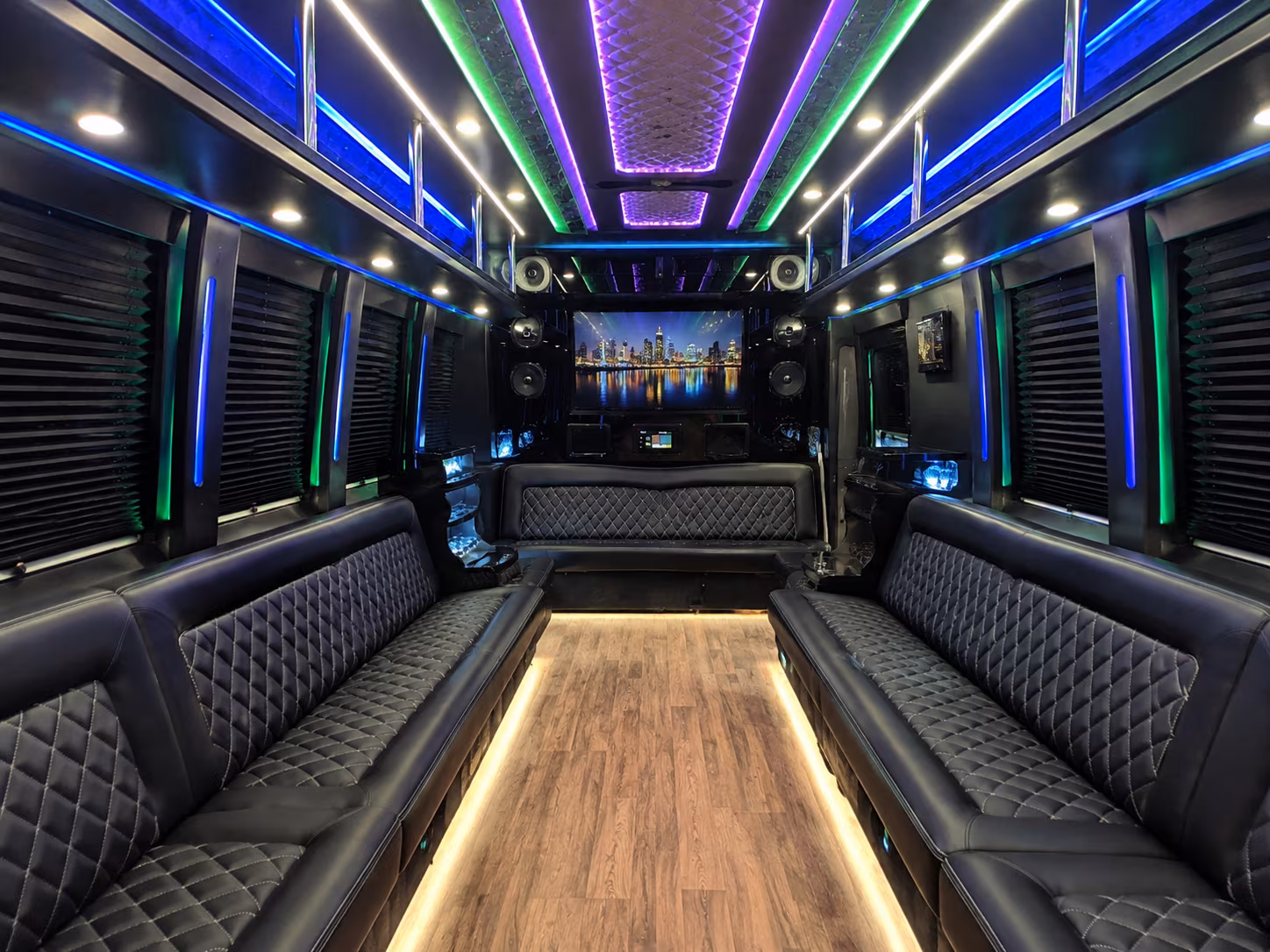 pittsburgh 25 passenger party bus interior
