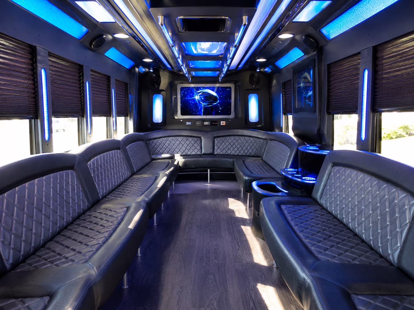 pittsburgh 28 passenger party bus inside