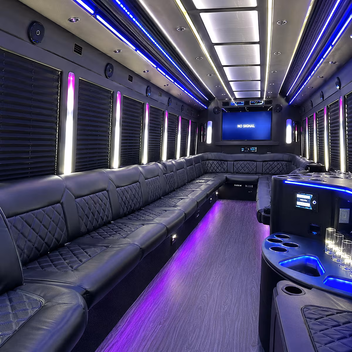 pittsburgh 30 passenger party bus inside