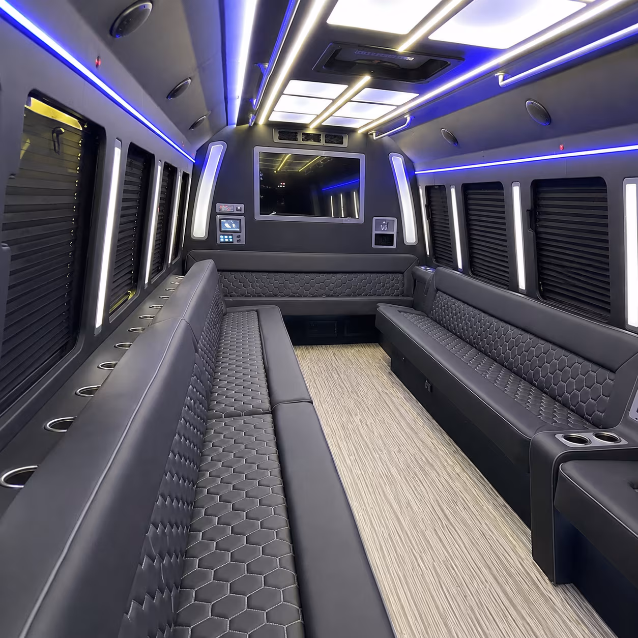 pittsburgh 40 passenger party bus inside